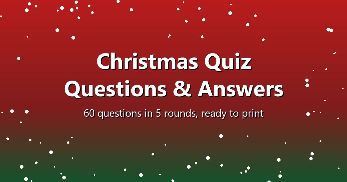 60 Christmas Quiz Questions and Answers for Work (2026)